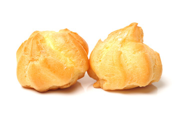 Cream puff isolated on white background