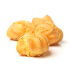 Cream puff isolated on white background