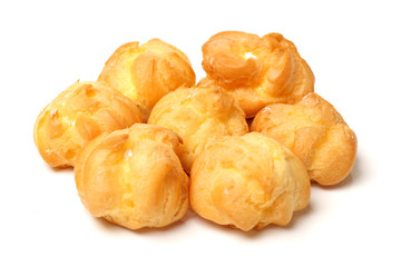 Cream puff isolated on white background