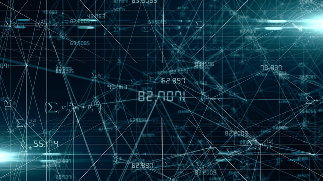 Digital math formula calculations of Artificial neural networks - illustration rendering