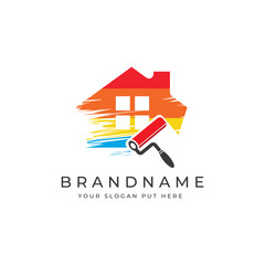 House painting logo design template