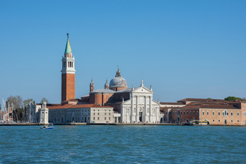 Fototapeta na wymiar San Giorgio di Maggiore church in a beautiful sunny day, in Venice, Italy