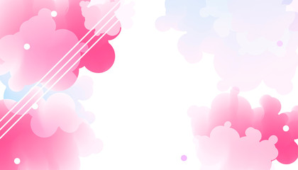 Pastel tender pink clouds background on summer time holiday vector Illustration lines graphic design