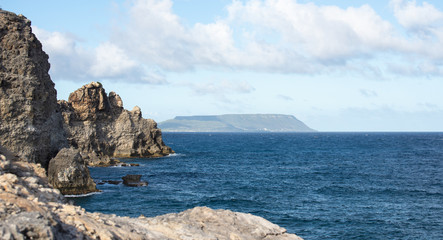 Fototapeta na wymiar Panorama ile de la Désirade Antilles Guadeloupe France 