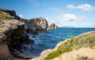 Fototapeta na wymiar Panorama Pointe des Châteaux Saint François Terre de Haut Guadeloupe France