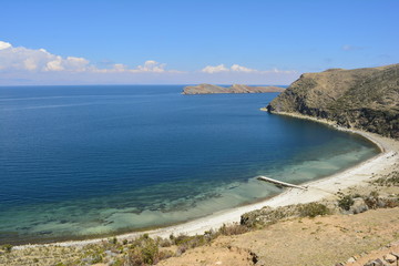Isla del Sol, lago titikaka, Bolivia, vista desde la ruina arqueologica chinkana