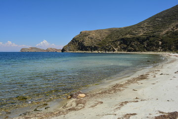 Isla del Sol, lago titikaka, Bolivia, vista desde la ruina arqueologica chinkana