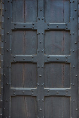 Old vintage wooden door in Venice, Italy.