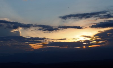 Cloudy Sunset Landscape in Pereira Colombia