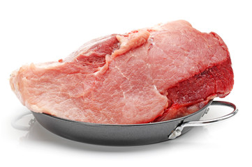 Raw pork meat isolated on white background