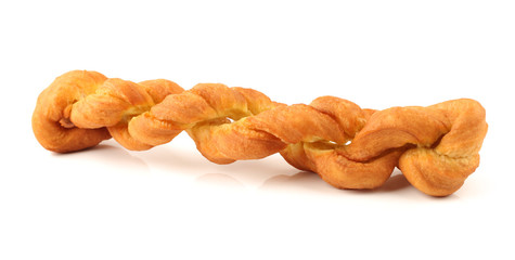 Chinese fried dough twist isolated on white background
