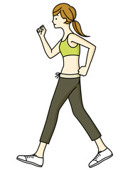 女性-ウォーキング-猫背