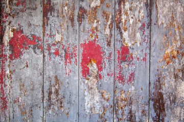 Cracked paint background, aged paint on the boards