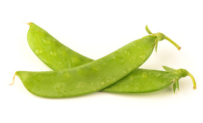 Snow pea isolated on white background.