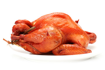 Roast Chicken on white background