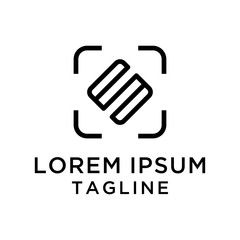 initial letter logo S Square, logo template