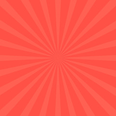 Coral radial background, poster design template, vector illustration