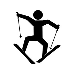 silhouette man skiing icon vector illustration