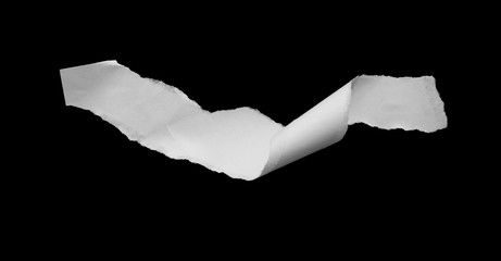 pieces of torn paper texture on black background