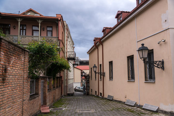 Fototapeta na wymiar A street in the center of old Tbilisi