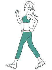 女性-ウォーキング-そり腰-2色