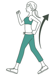 女性-ウォーキング-そり腰-2色