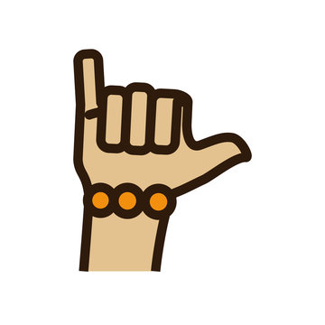 hand human like isolated icon vector illustration