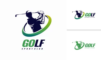 Foto auf Acrylglas Golf Shield Logo designs, Golf Sport Silhouette Logo Design Template © Lucky Creative's