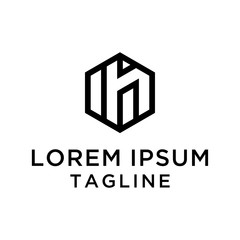 initial letter logo IH, HI, logo template