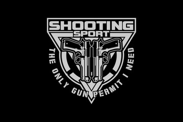 gun or pistol vector template for shooting sport print