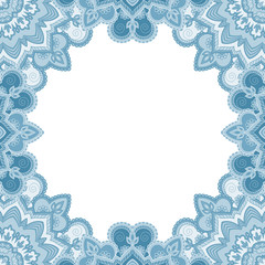 Abstract floral decorative frame for greeting card or invitation in ethnic style