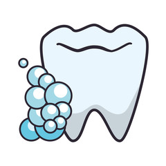 tooth human with foam vector illustration