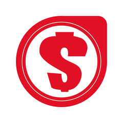 money symbol with ribbon vector illustration