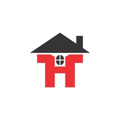 Home with H letter logo design vector