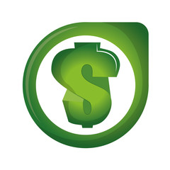 money symbol with ribbon vector illustration