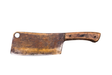 old knife isolated on white background