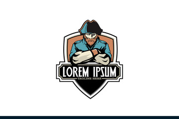 modern pirate logo vector template
