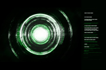 Green power cyborg technology background