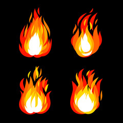 Flame drawing style set