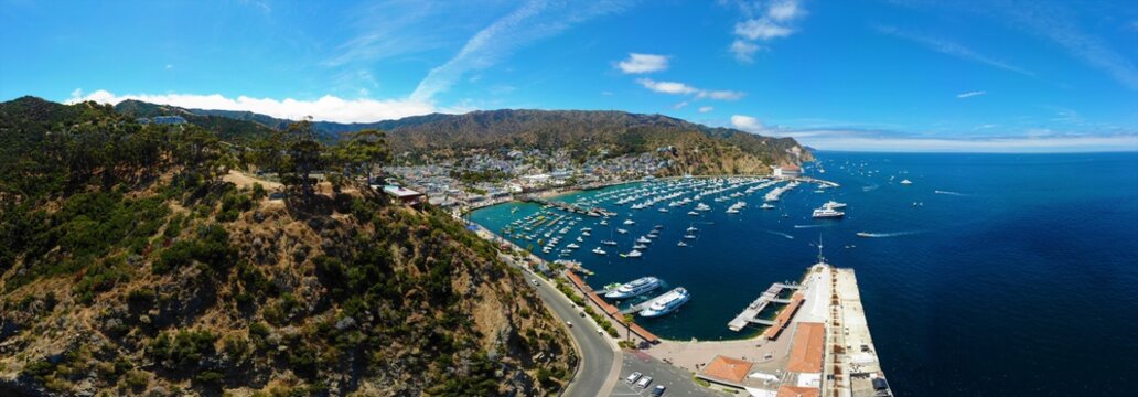 Aerial Panorama Of The Bay, Catalina Island, California