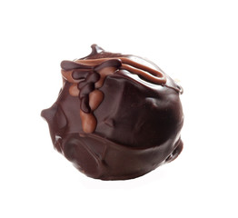 dark chocolate truffle with caramel drizzle