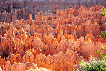 The spectacle of thousands of glowing orange earthen spires concentrated in the valley below the...