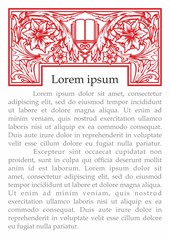 Book frontispiece title page decorative design in retro Soviet style. Vintage template with flowers, vector retro background, Festive design of the Soviet Union.