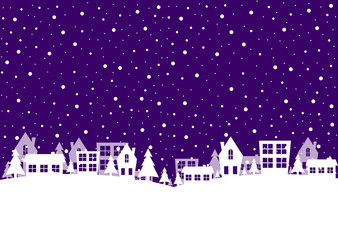 Obraz na płótnie Canvas Christmas creative geometric background, paper village landscape, poster design template, landing page, abstract web banner, vector illustration