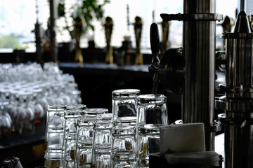 A dozen of beer glasses before drinking time