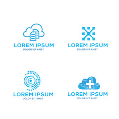 Tech block chain logo template