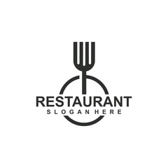 Fototapeta na wymiar restaurant logo template, design concept vector illustration