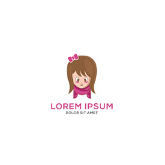 Cute girl logo template