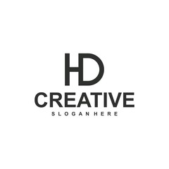 letter H and D logo design, creative design concept