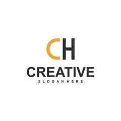 letter C and H logo design, creative design concept